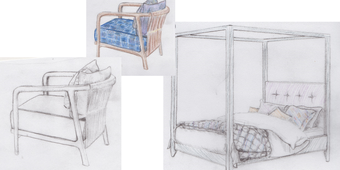 Sketches for a bedroom